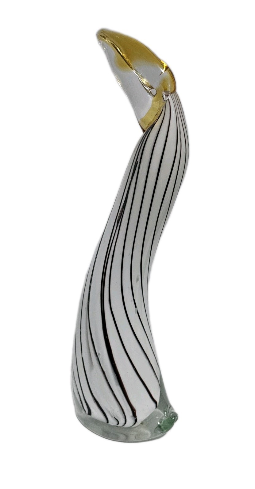Art Glass Hand Blown Striped Pelican Toucan Penguin Bird Sculpture 10″