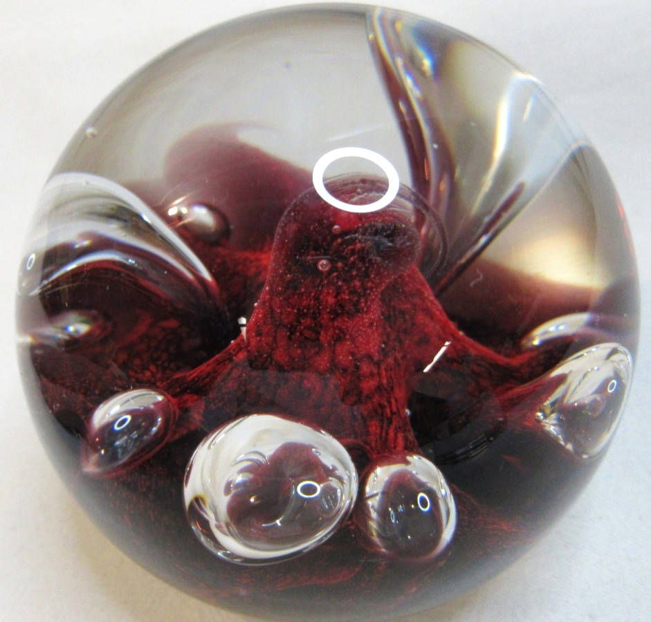 CAITHNESS GLASS”MINITURE MOONFLOWER” ART GLASS PAPERWEIGHT MADE IN SCOTLAND