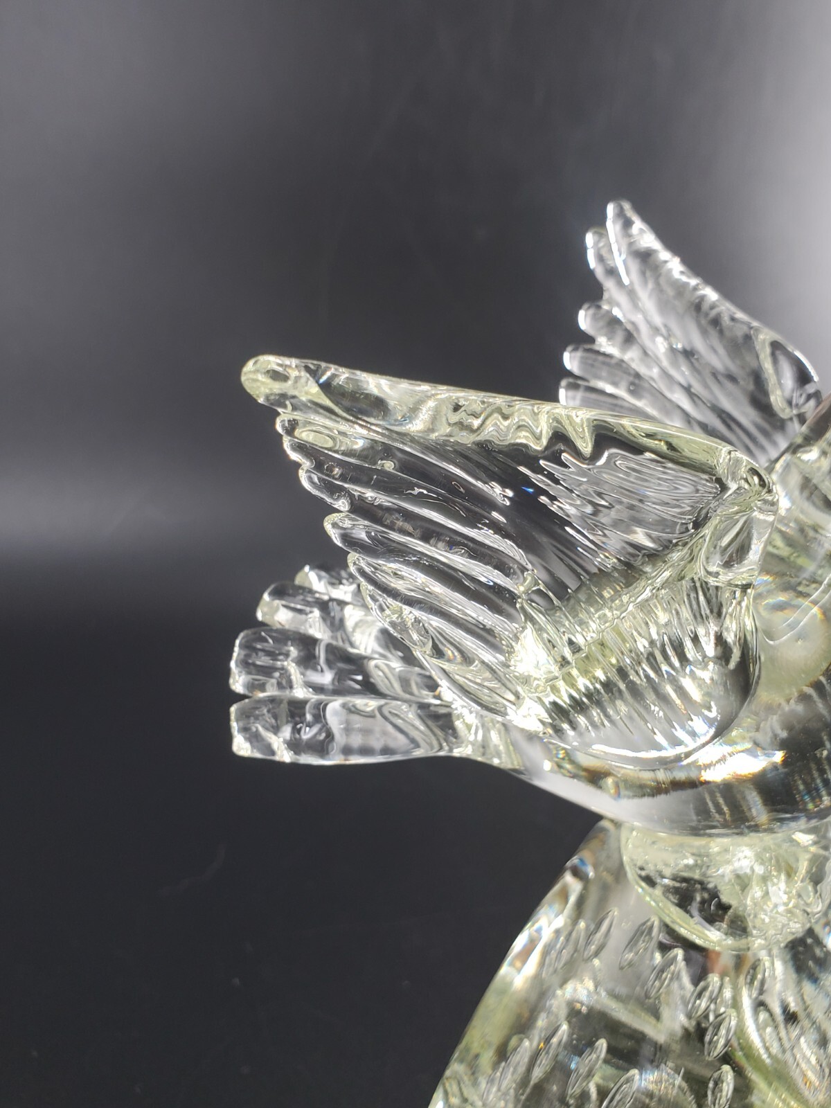 Pair Of Birds On A Branch Art Glass Sculpture, 10½”x4½”x7″, Heavy – 3 lb 7.8 oz