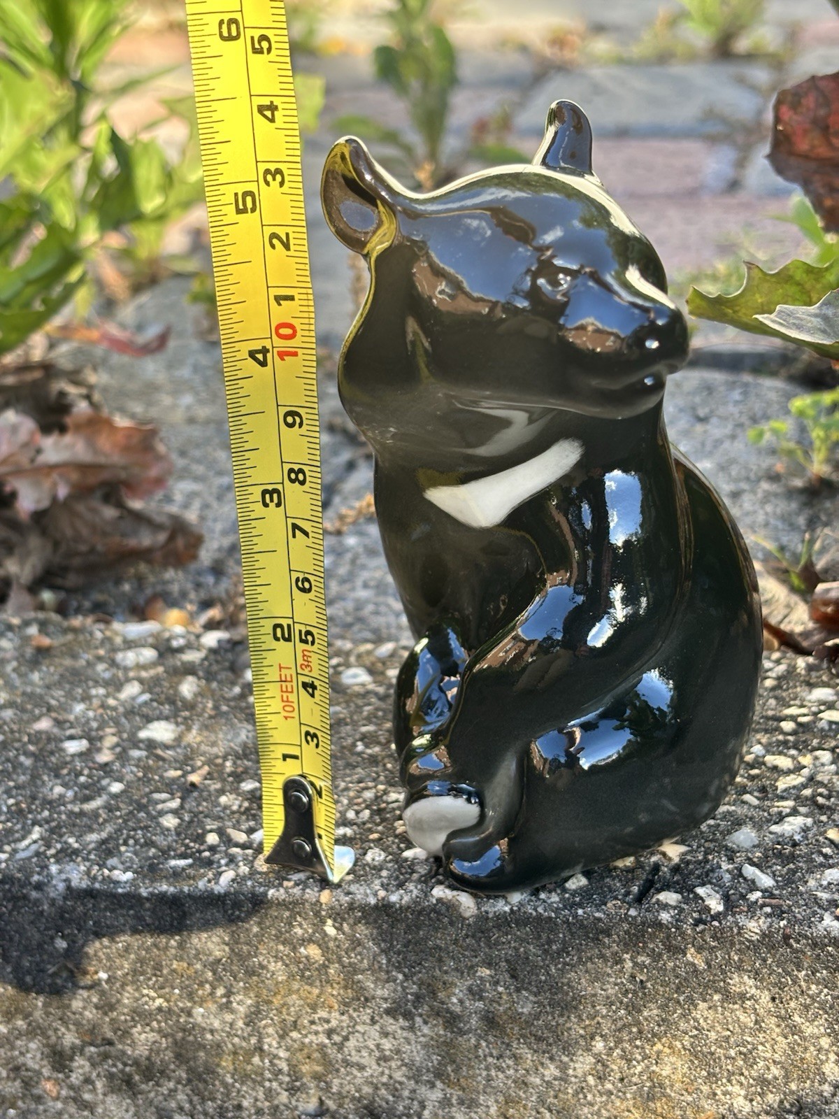 Vintage USSR Lomonosov Porcelain Soviet Union Adorable Black Bear Figurine