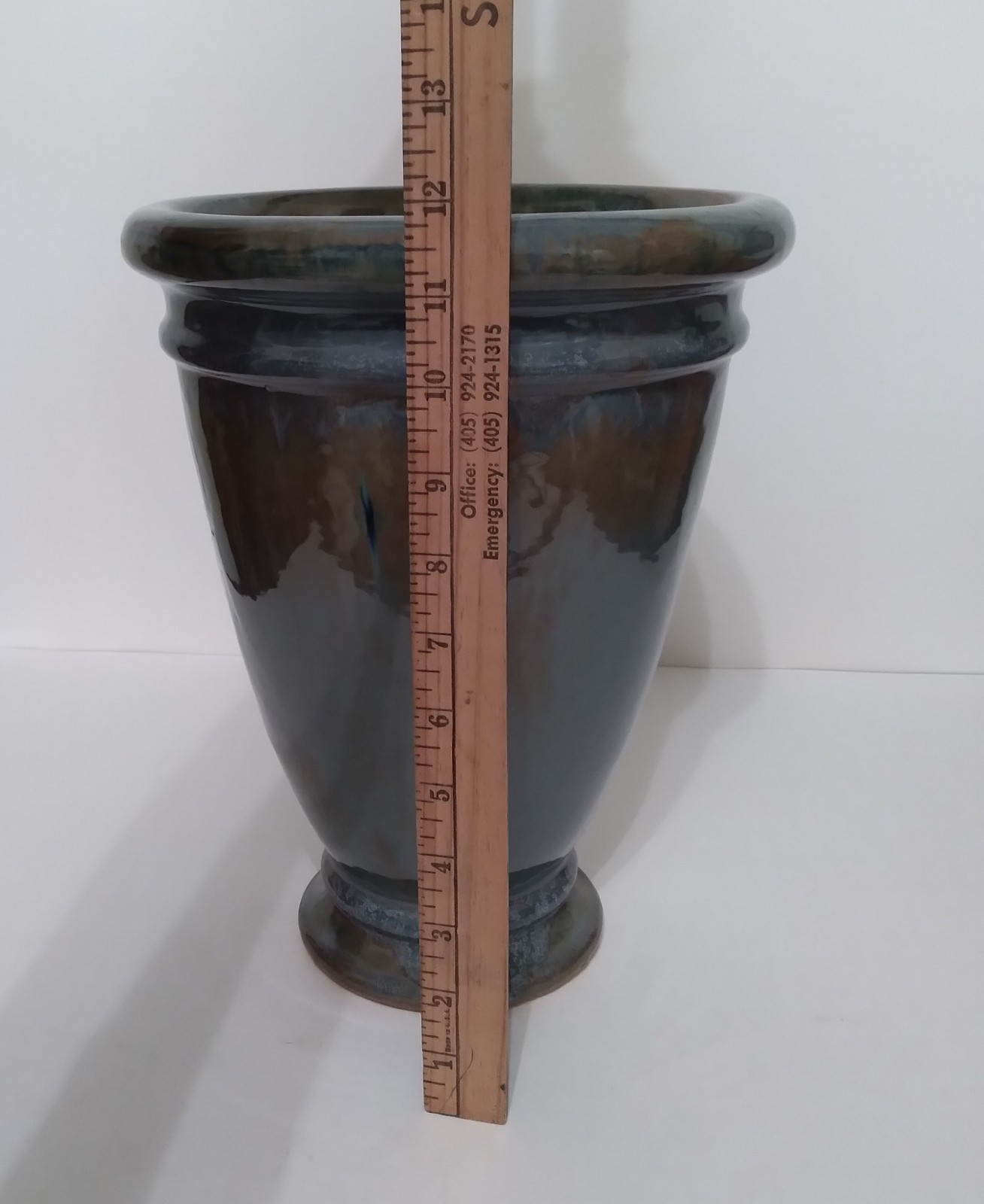 Stoneware Urn Planter Pottery Garden Patio Home Decor Heavy 8 lbs