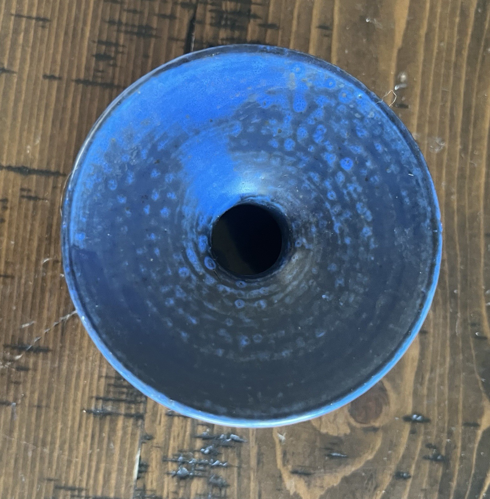 Thoms Keramik handarbeit pottery MCM Vase Blue white Small Mid Century Modern