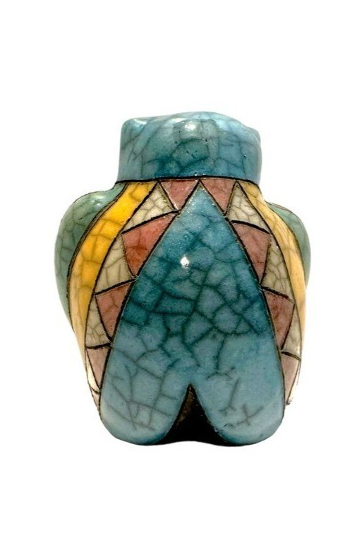 Fenix Raku Pottery Baboon Figurine Hand Made South Africa Collectible Art