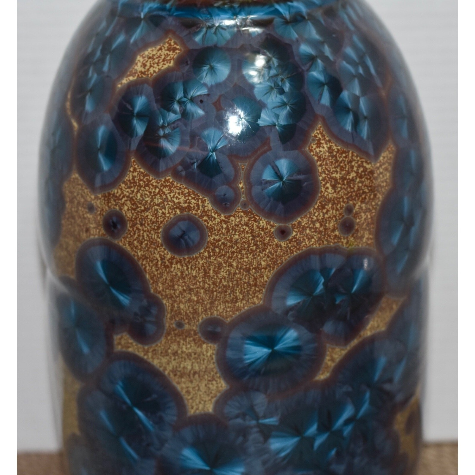 Signed Arts & Crafts Revival Crystalline Glaze Studio Pottery / Porcelain Vase