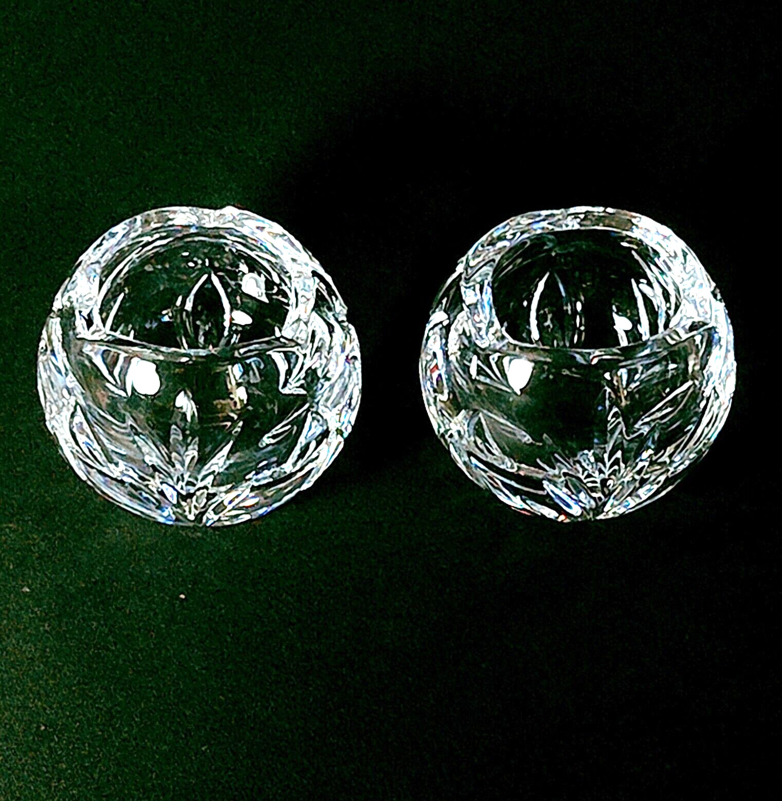 ROGASKA RICHMOND VOTIVE CANDLE HOLDERS, Cut Lead Crystal, 3″, 2PCS