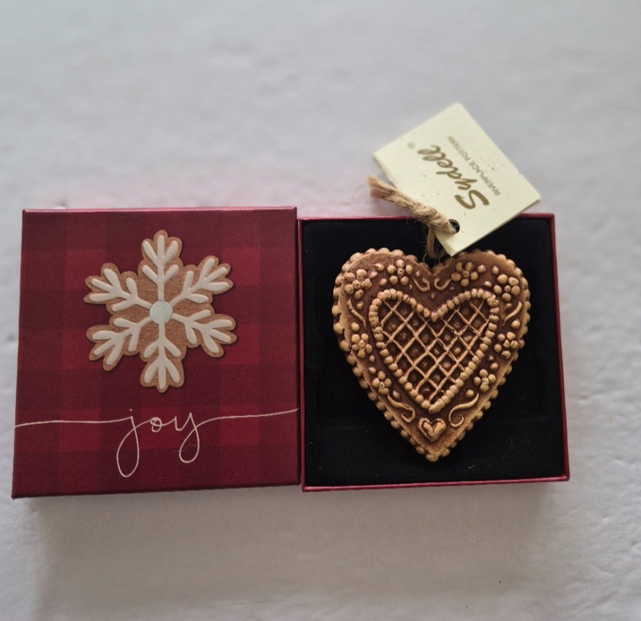 Sydell Riverplace Pottery Heart Christmas Ornament