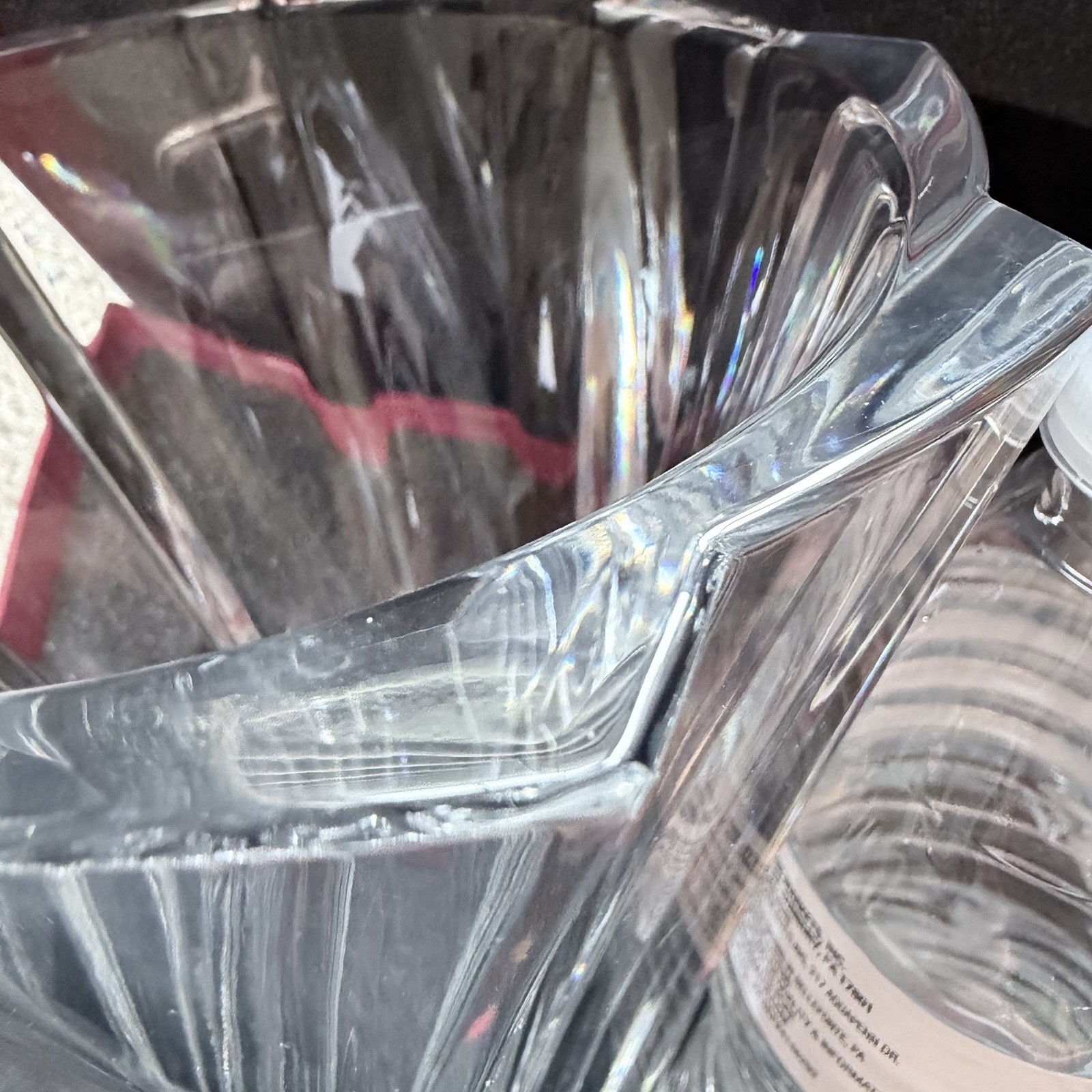 Large BACCARAT France Glass Polignac Crystal Twist FLOWER VASE 8,5inches