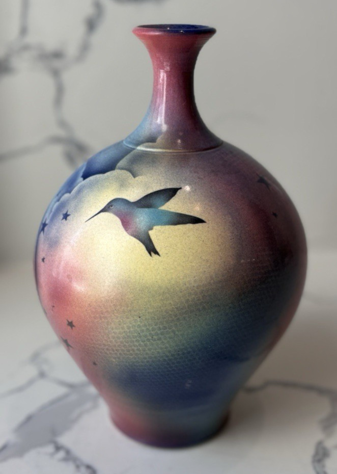 Studio Art Pottery Stunning Crystalline Glazed Vase, Hubert & Tina Burgess 1988