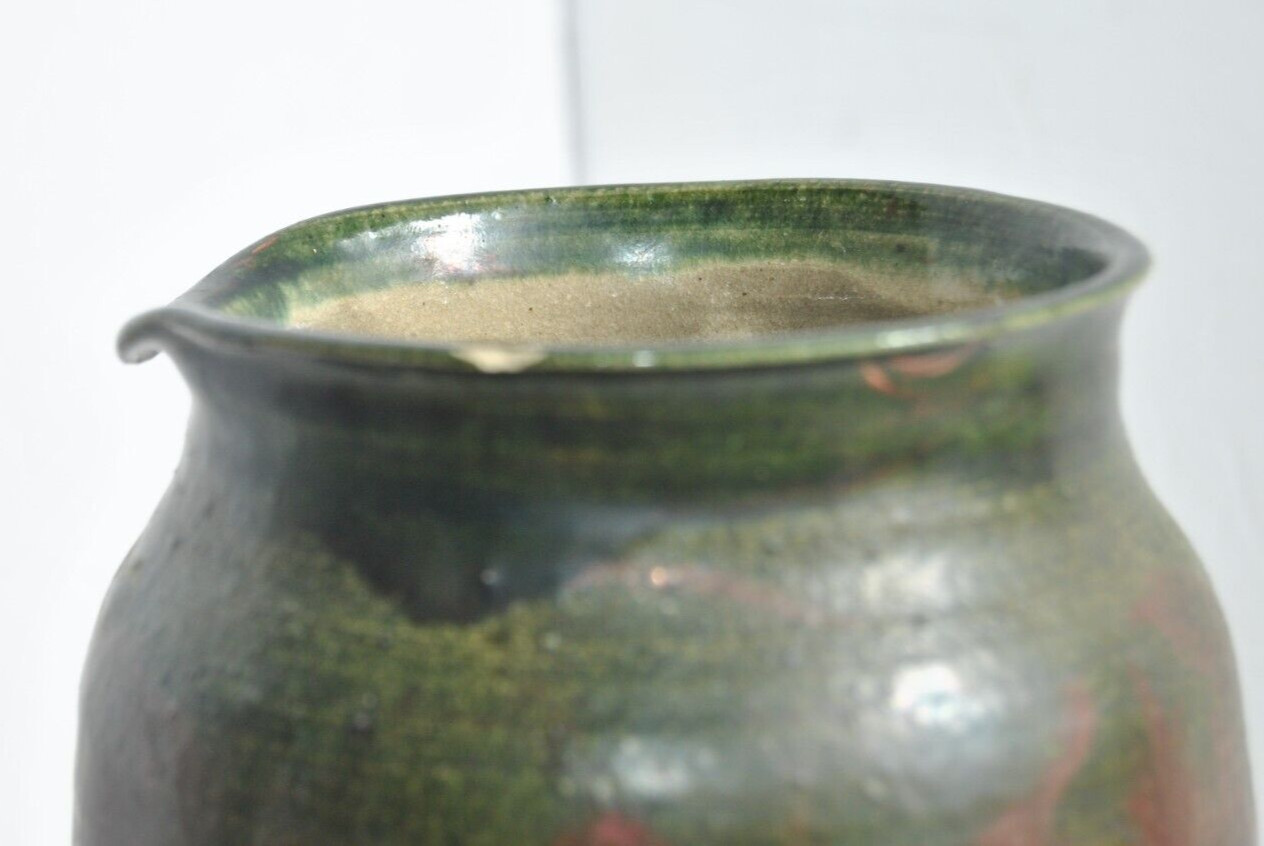 Studio Pottery Vase Hand Crafted Ceramic Stoneware Earth Tones Signed 8.25 in