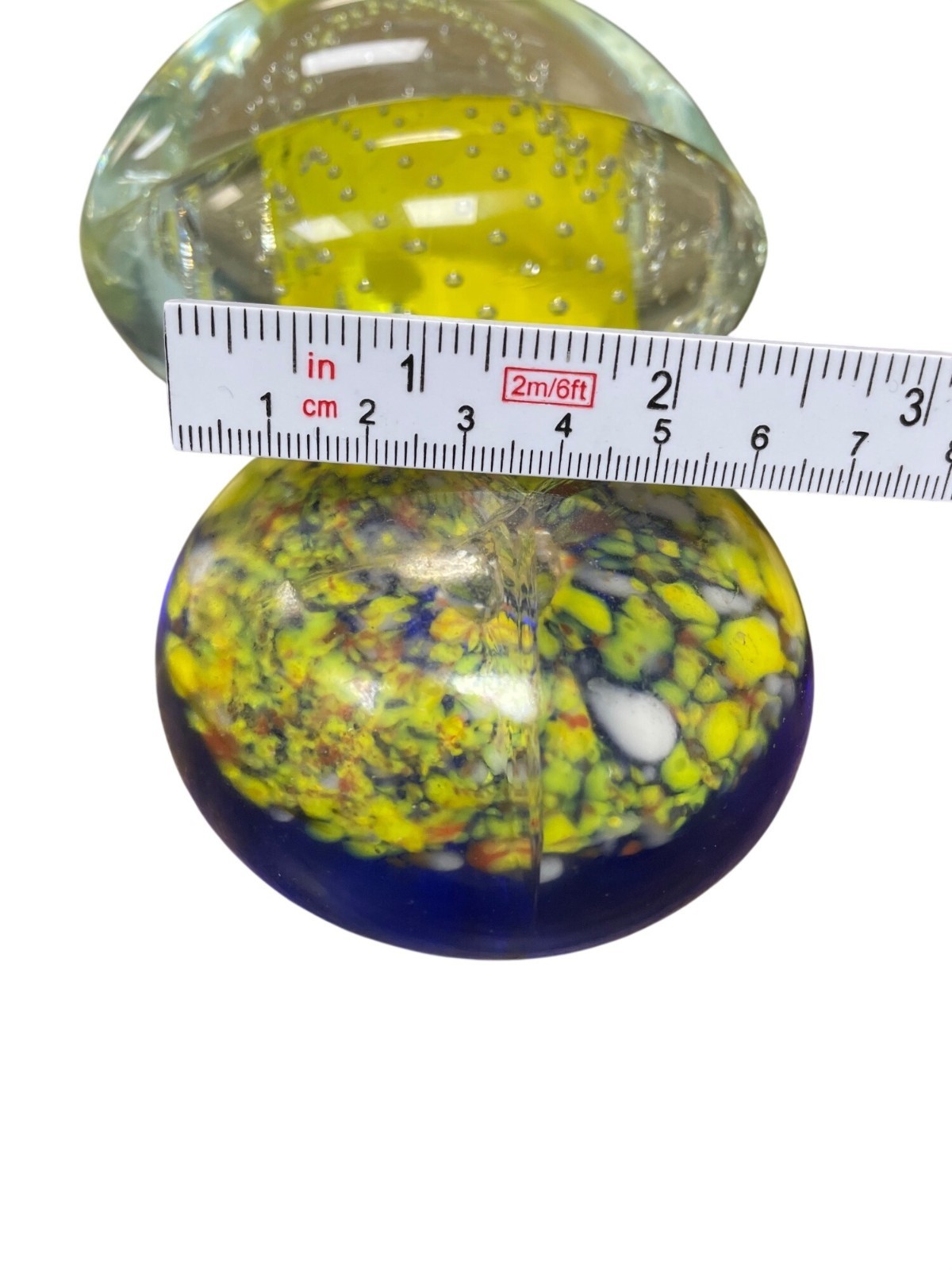Lot of 4 Handmade art glass paperweights abstract colorful studio decor SKU 9755