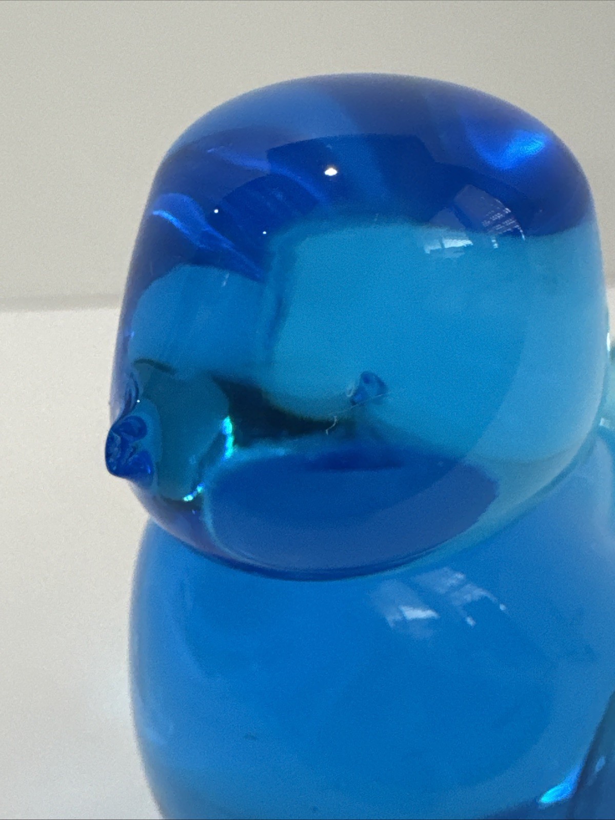 Vintage 1991 Ron Ray Signed Blue Bird of Happiness Art Glass Figurine