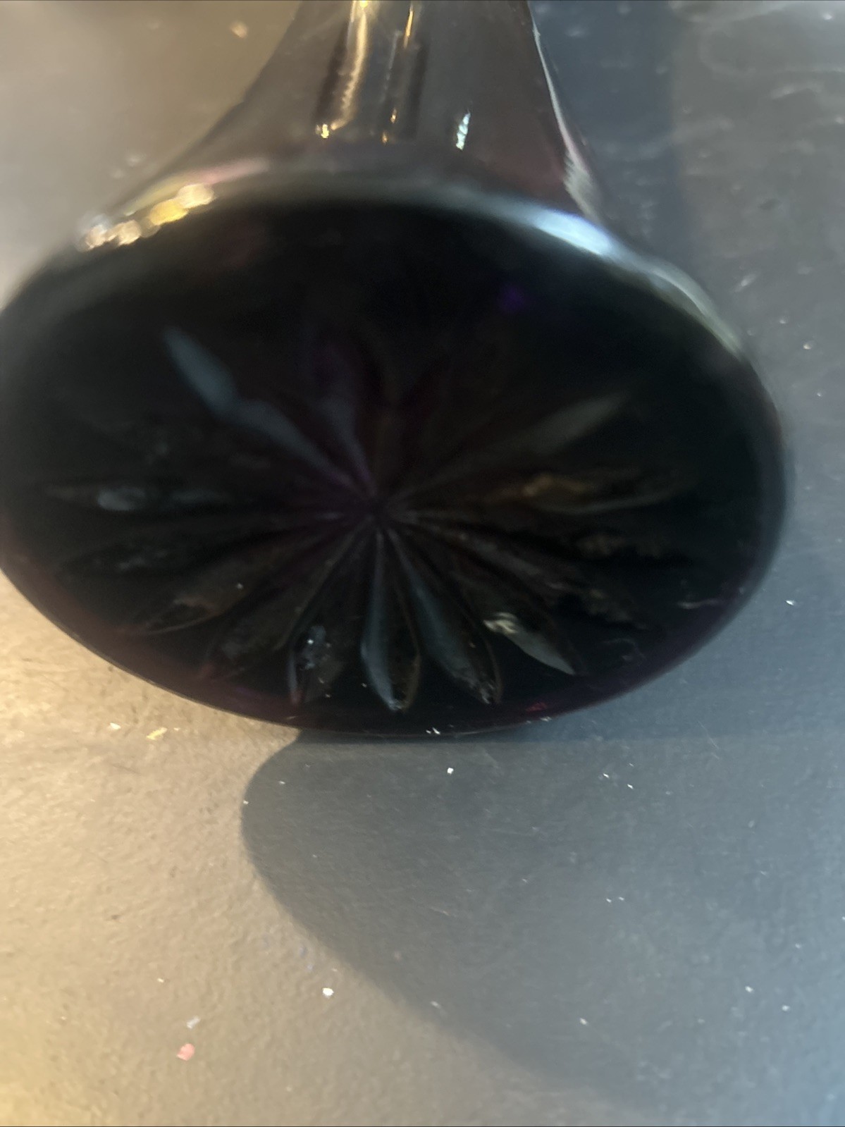 Vintage Imperial Purple Carnival Glass Freefold Vase 12″ Tall