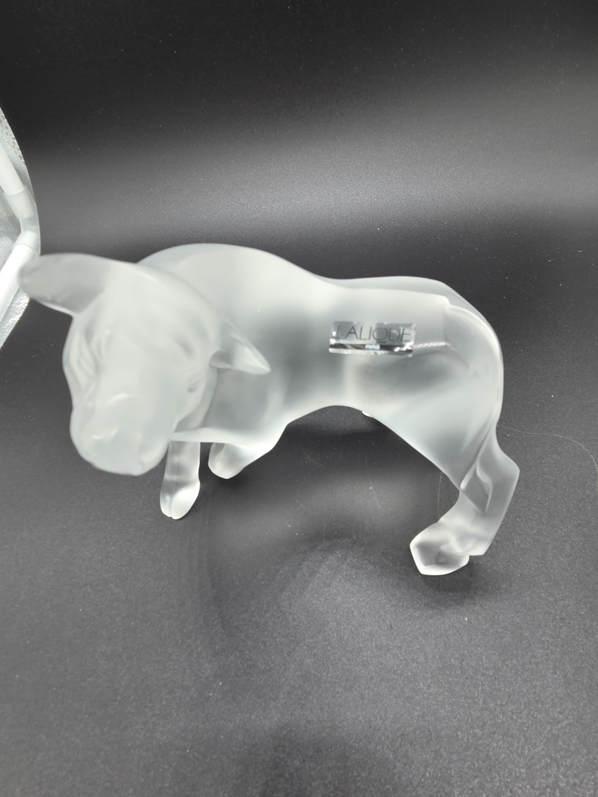 Lalique Frosted Bull Wall Street Stock market stamped