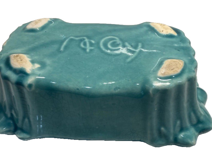 Vintage McCoy~ Rectangle Planting Dish~Turquoise Blue Teal~9.25 x 5 in~LAST ONE