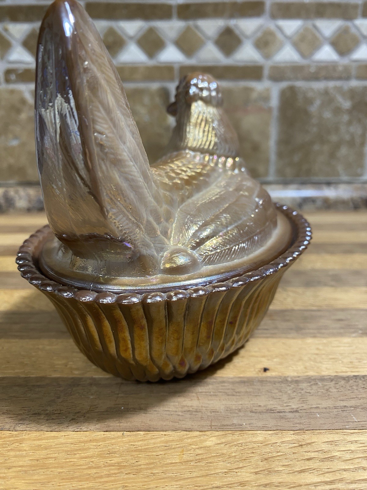Signed by Bernard F. Boyd Chocolate Carnival Hen On A Nest