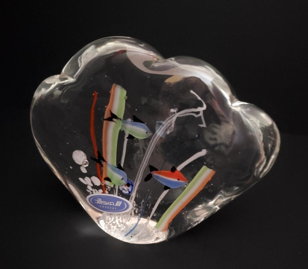 JOSKA Crystal Germany Large Fish Aquarium Paperweight 4.75″ Tall x 5.75″ L