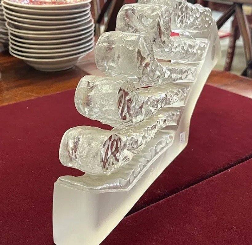 Xavier Meléndez Mexico Abstract Modern Crystal Glass Sculpture 14″ W