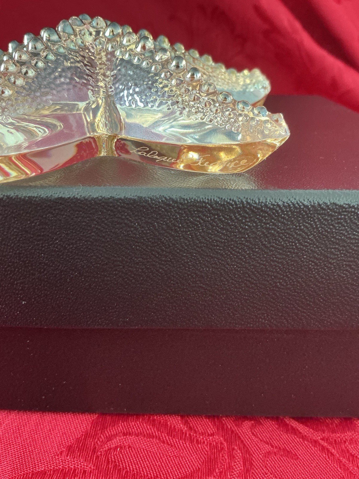 NIB FLAWLESS Exquisite LALIQUE France Glass Crystal OCEANIA Gold STARFISH Figure