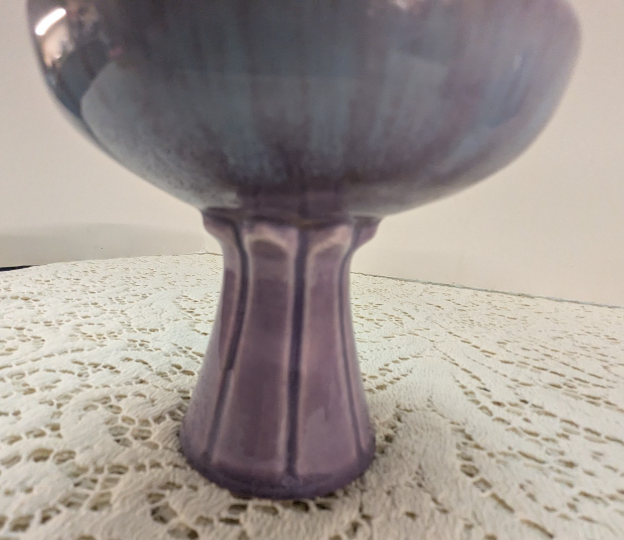 Haeger Pottery Lilac Lavender/blue Drip Glaze Candlestick Holders #336 Vtg MCM