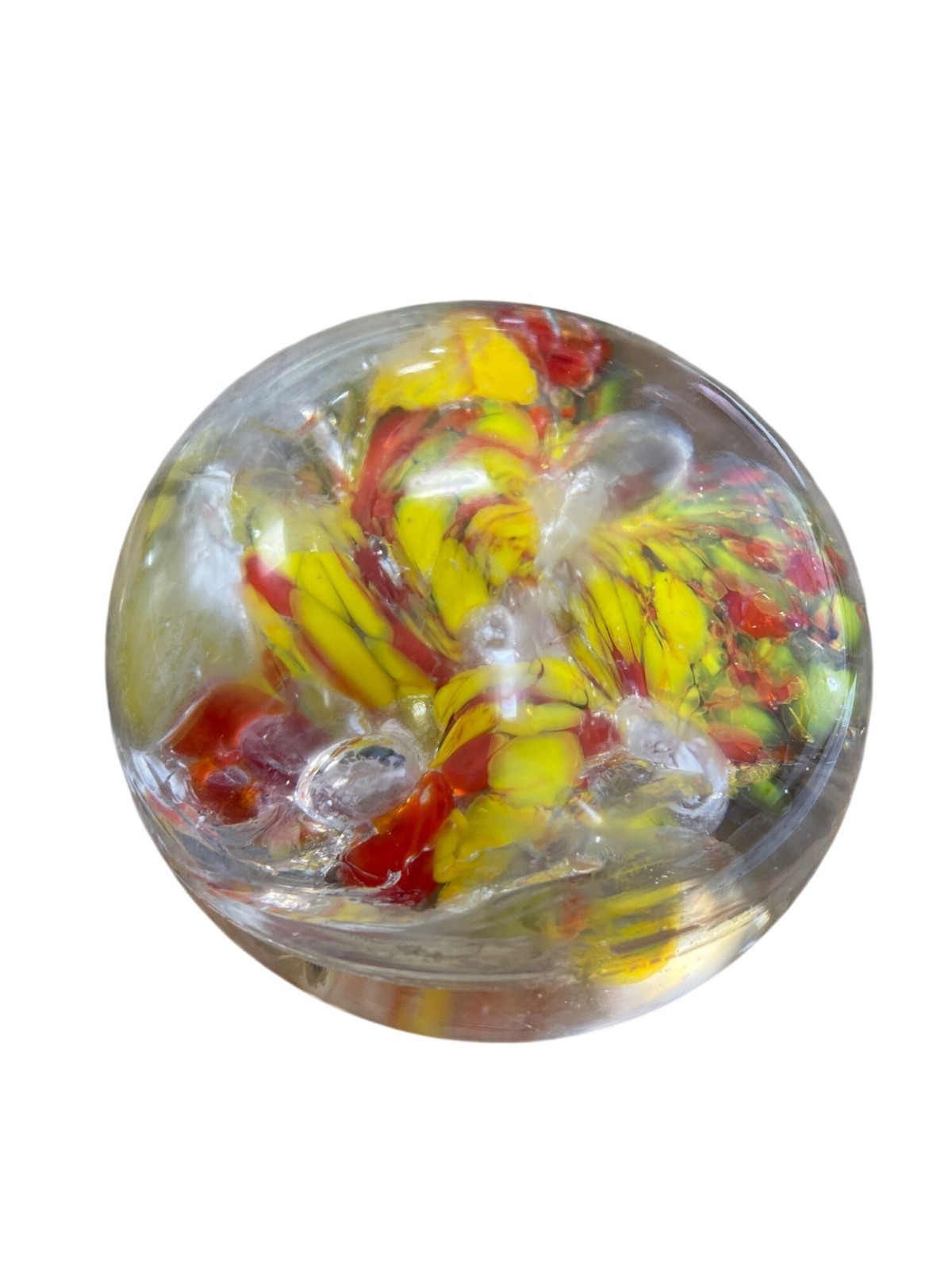Lot of 4 Handmade art glass paperweights abstract colorful studio decor SKU 9755