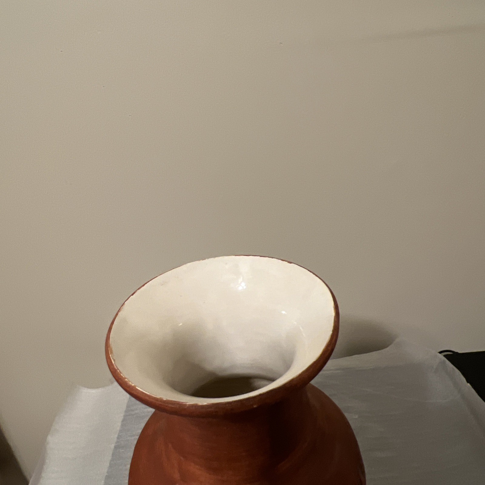 KF Stoneware Ceramic Vase North American Made 13” Tall Indigenous Style Vintage