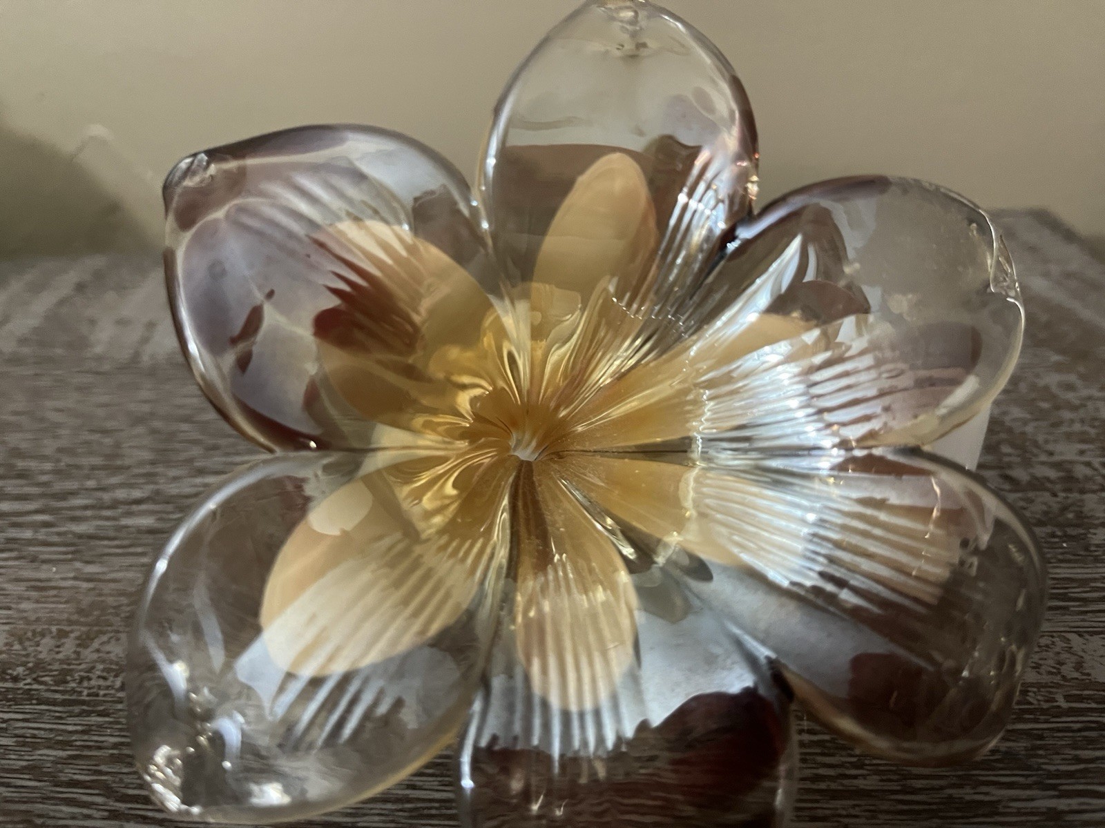Vintage Murano Hand Blown Glass Flower Figurine Decorative Art