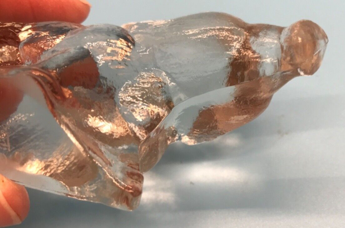 Vintage Goebel Clear Glass Pig/boar, 3 1/2” Long, 1980, Exc