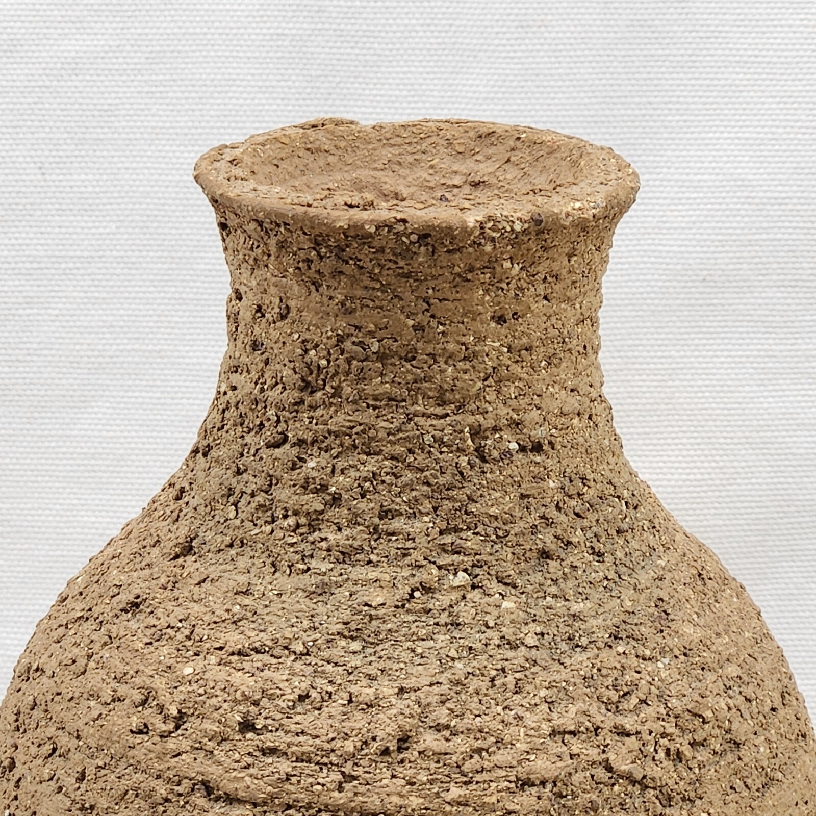 Earthenware Vase Grog Texture Rustic Organic Brown Clay Sustainable Country 12″