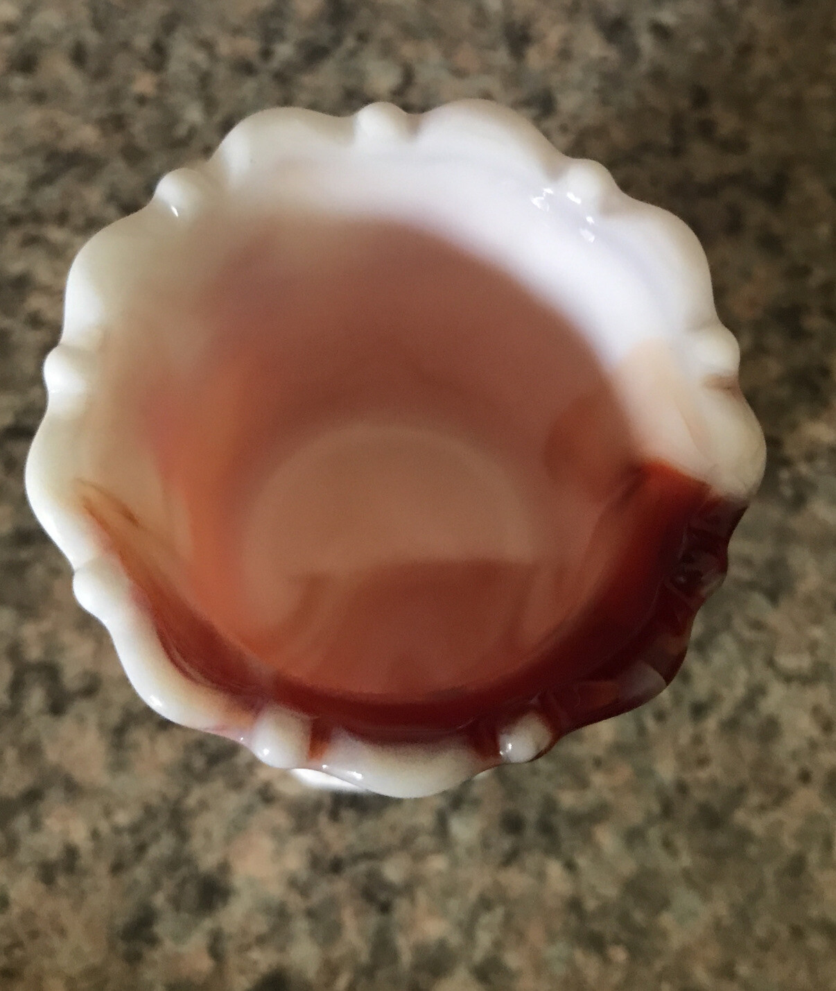 Toothpick Holder Red Swirl Slag Glass Imperial Glass Co. Diamond Pattern Vintage