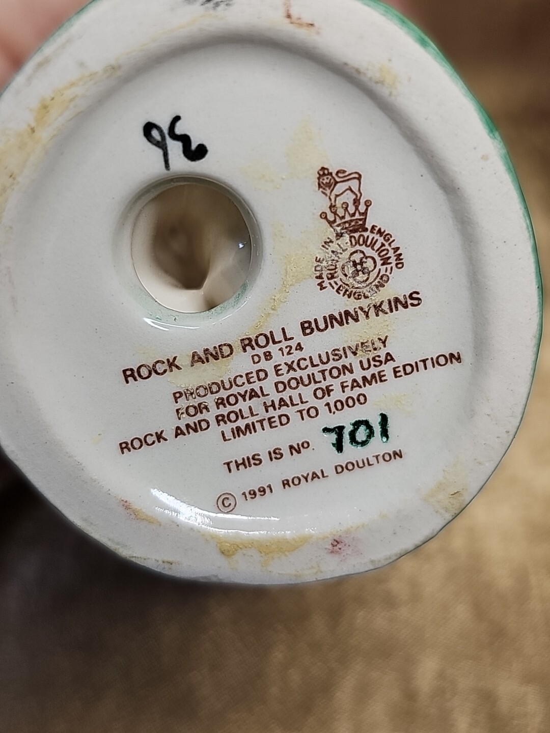 Royal Doulton Rock and Roll Bunnykins Figurine DB124 Vintage 1991 Limited Ed