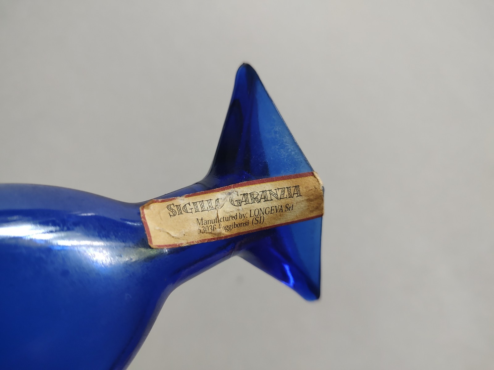Cobalt Blue Italian Glass 1960s Mod Dep Bottle Decanter Carafe Flower Vase 7.5″