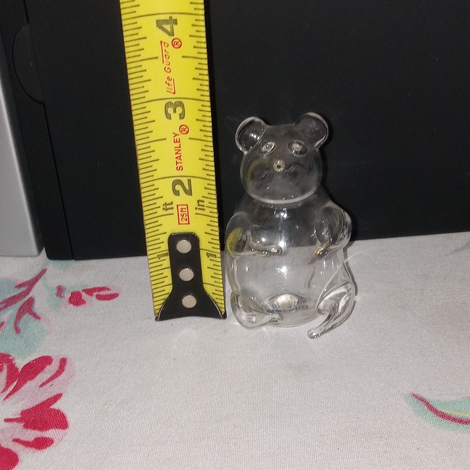 Parise Vetro Italy Small Handblown Clear Glass Teddy Animal 2.75″ Delicate
