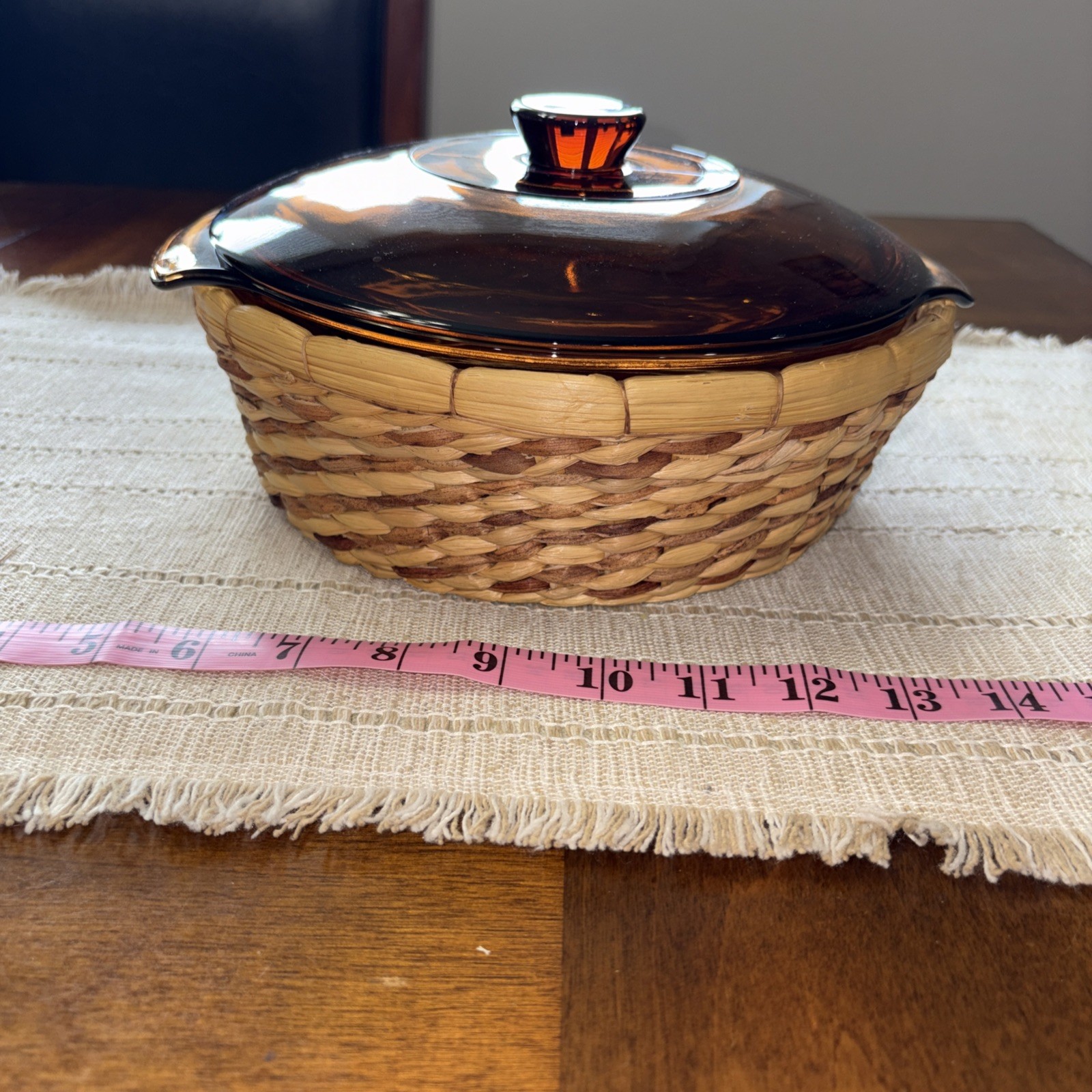 Anchor Hocking Fire King #437 Amber Casserole Dish with Lid & Basket 1-1/2 QT