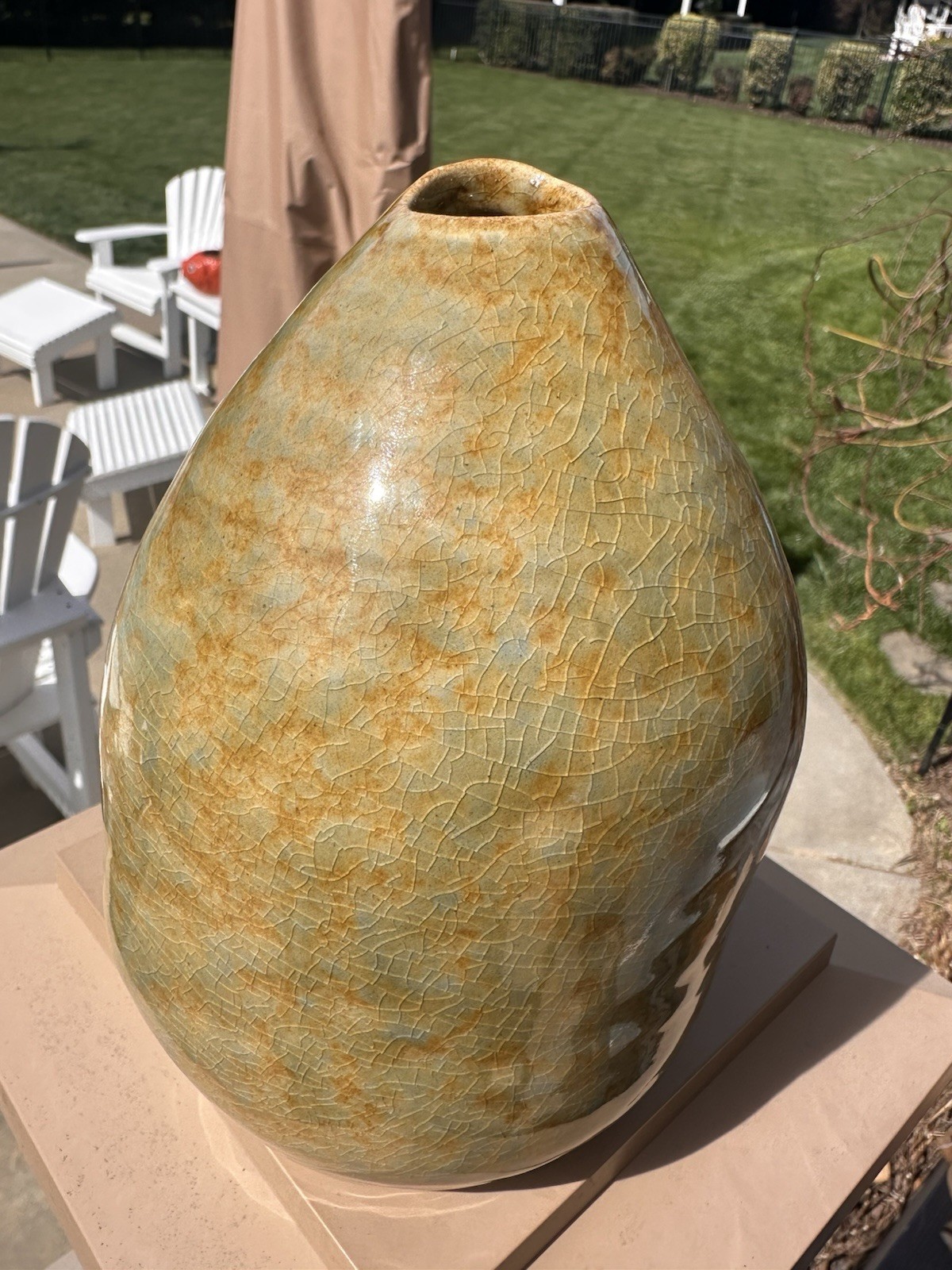 Studio Pottery Biomorphic Vase Folded Seed Pod MCM Sculpture Art