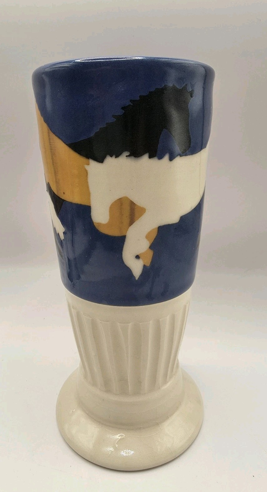 Vaughan L. Smith Signed 6.5″ Horse Silhouette Tumbler Or Vase Sandie Classic