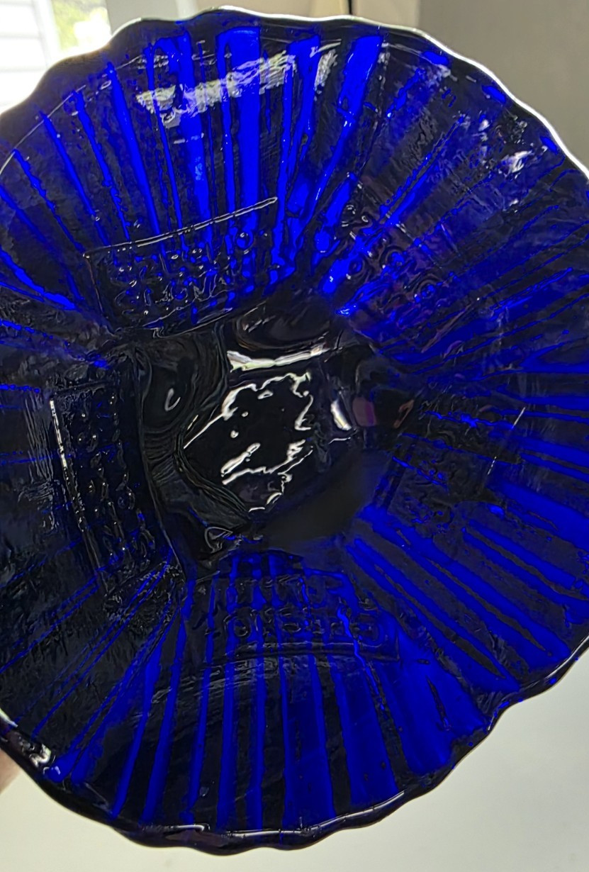 Czech Art Glass Vase Yellow w/ Blue Applied Wings 10.25″ Czecho‑Slovakia Stamp