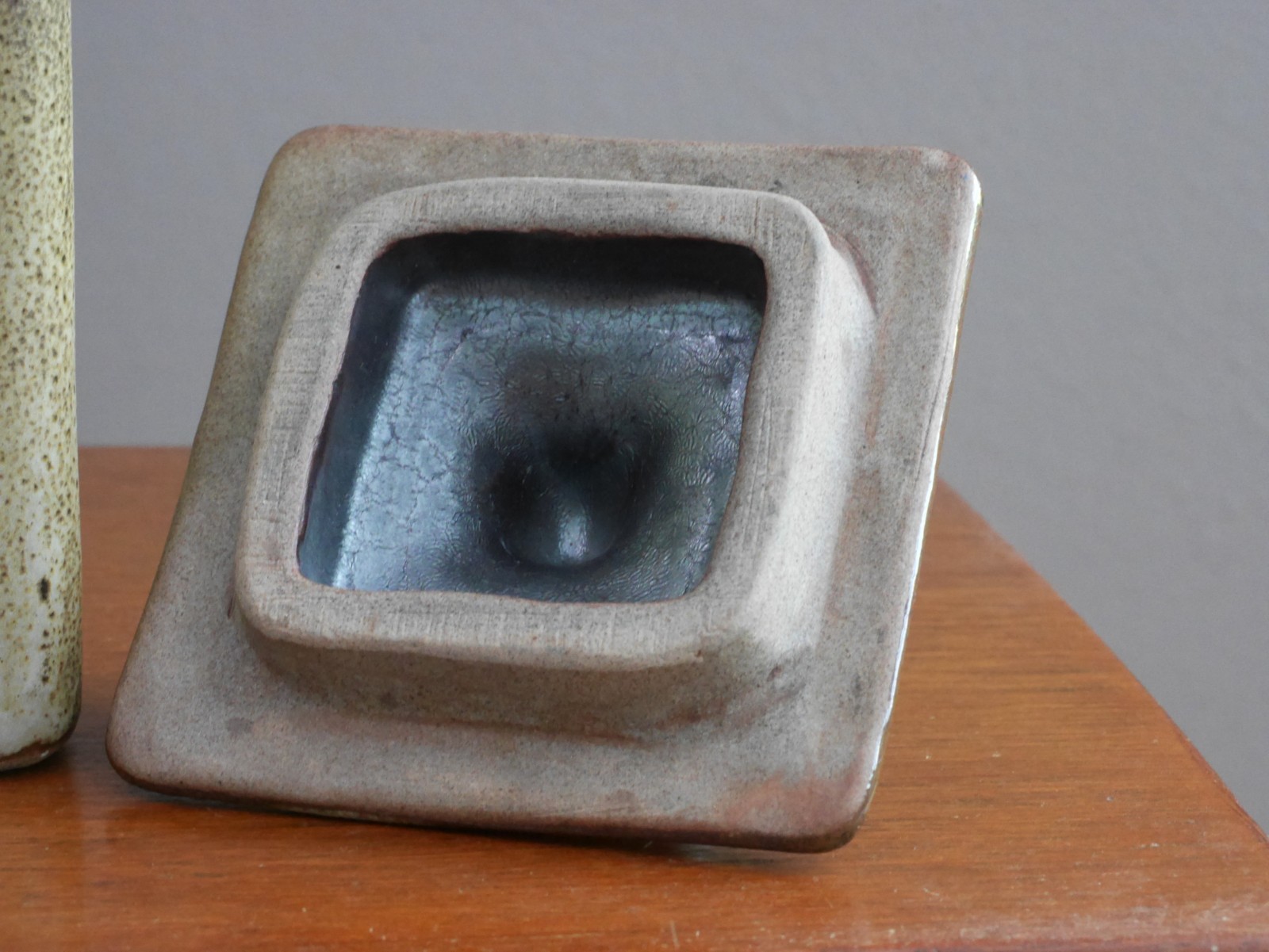 Harding Black 1953 Lidded Canister Square Ginger Jar Texas Pottery 13 1/4″ high