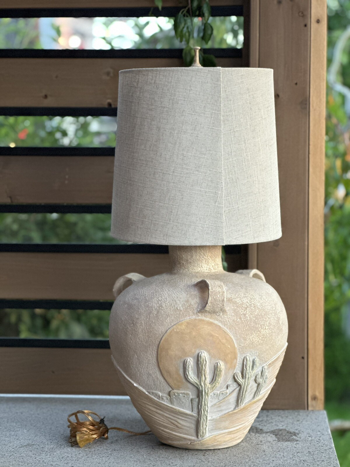 Ceramic Cactus Table Lamp VERY UNIQUE