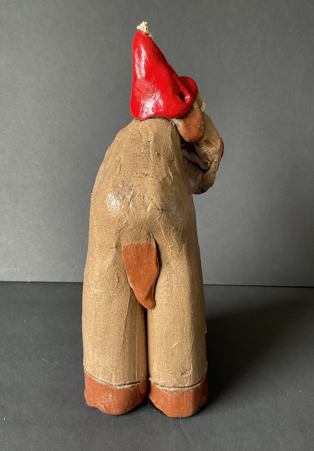Nancy Hicks Folk Art Pottery Santa’s Reindeer Figure Whimsical Christmas Signed