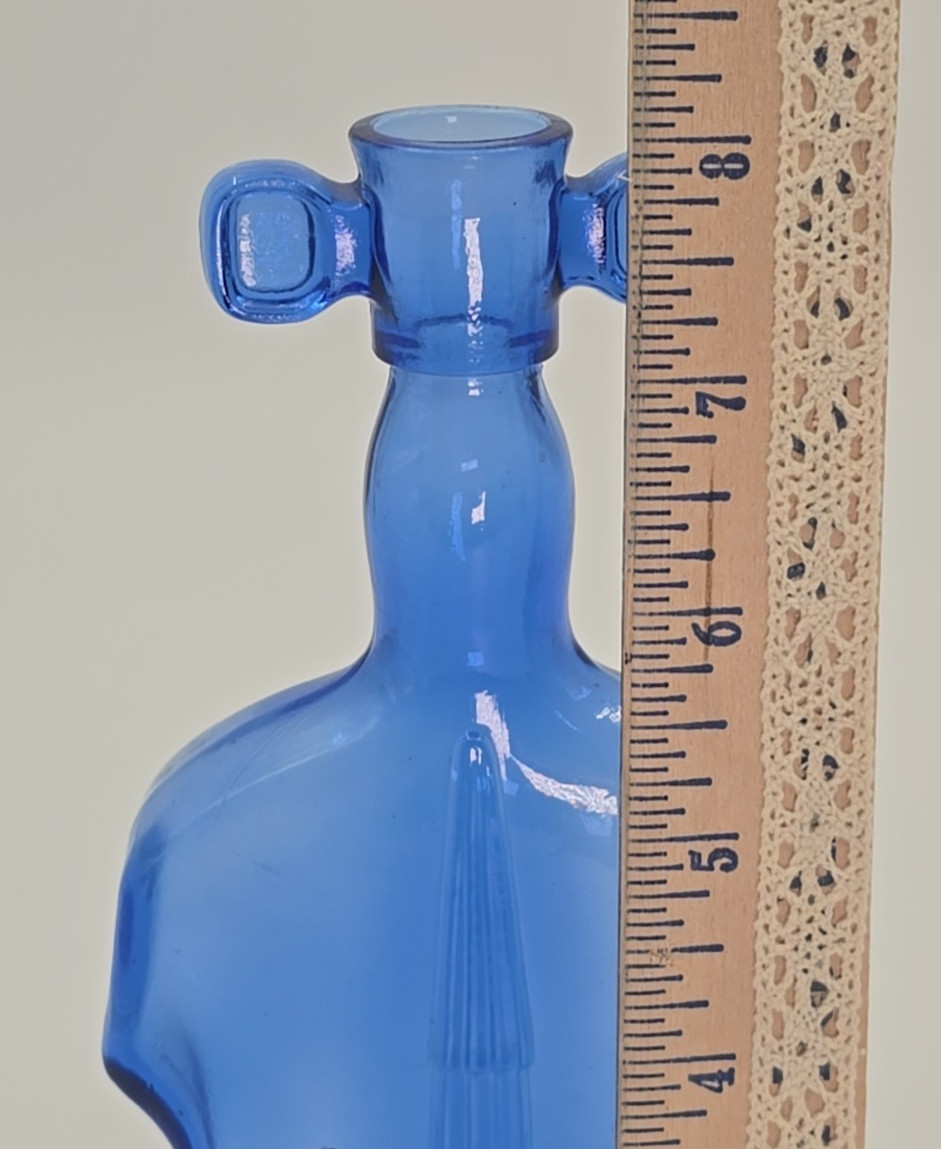 Vtg MCM Cobalt Blue Art Glass Violin Vase 8″ Music Decor Stamped 5 Collectible