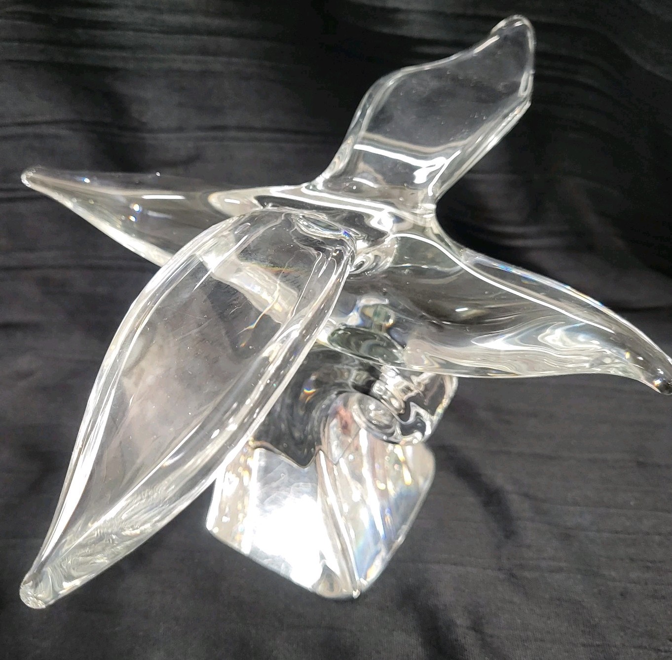 Steuben Glass Flying Seagull Figurine Signed By Lloyd Atkins READ!! HUGE HEAVY