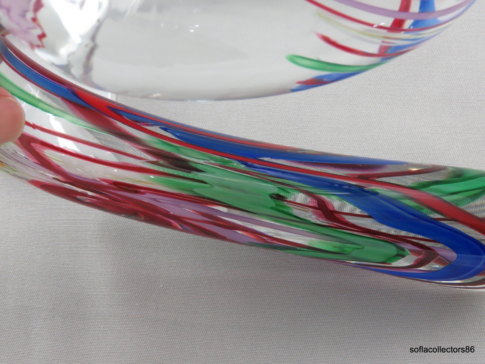 Mark Chapman Free Form Studio Art Glass Paperweight w Abstract Décor Dated 1999