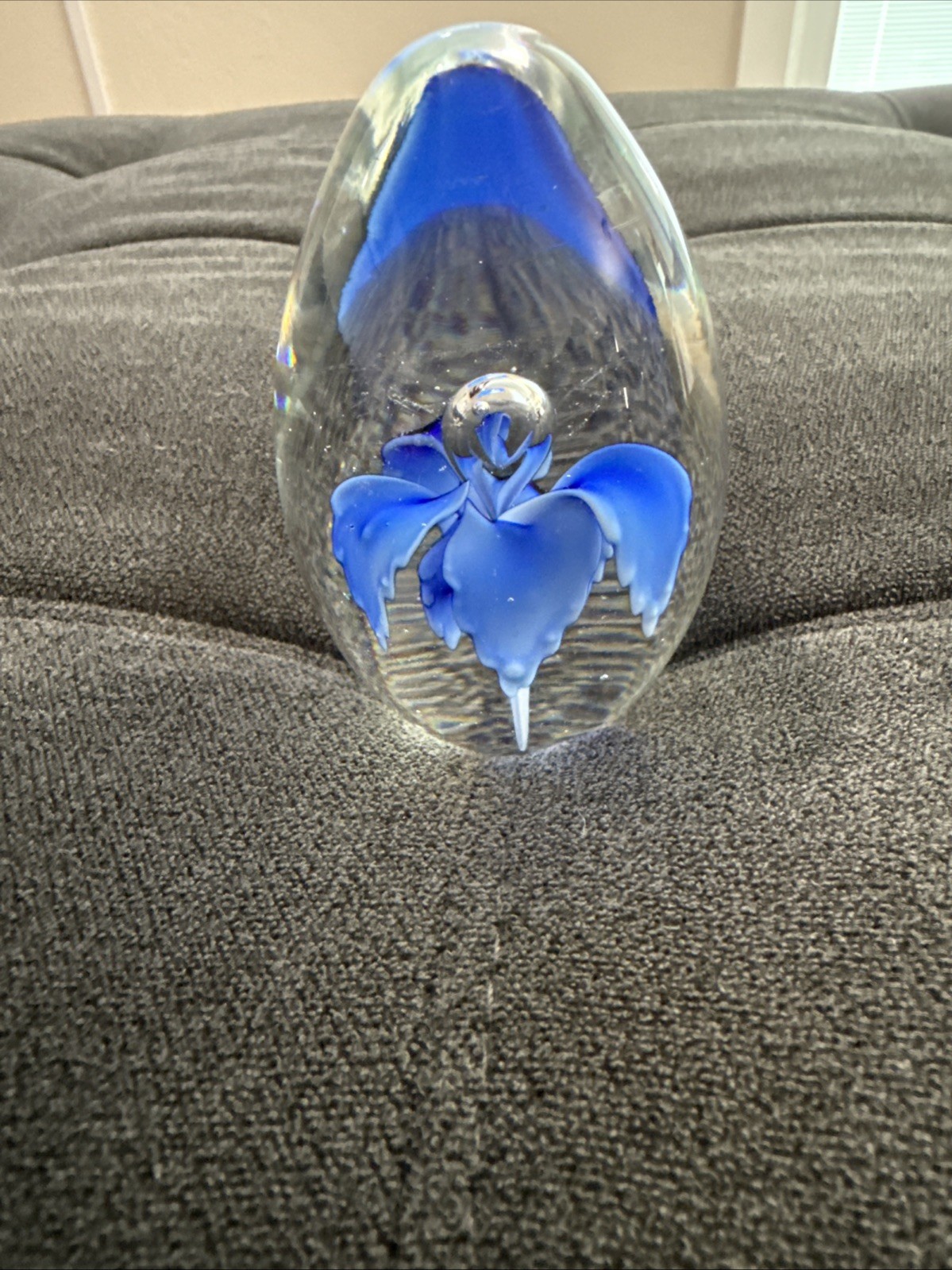 Beautiful Easter Luminescent Flower , Water Lily , Glass Paper Weight