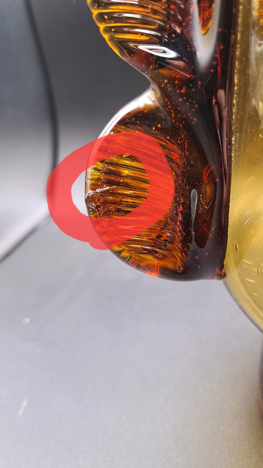 MESO Mouth-Blown Amber Glass Vase. Hand Made in Guadalajara Watertight 653oz