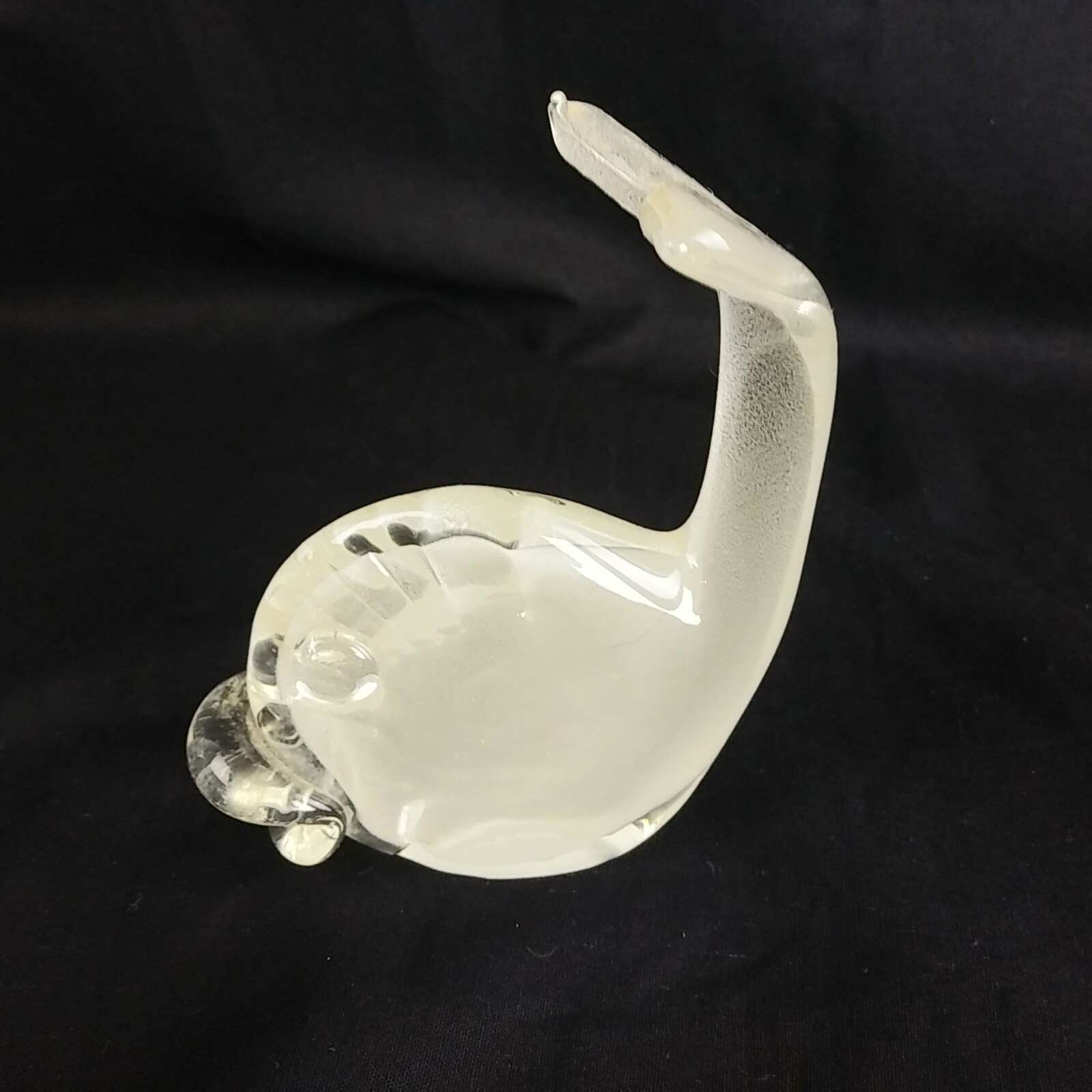 Scandinavian glass sculpture A Jacobino Oy Kumela Fish Sea Monster Whale Clear