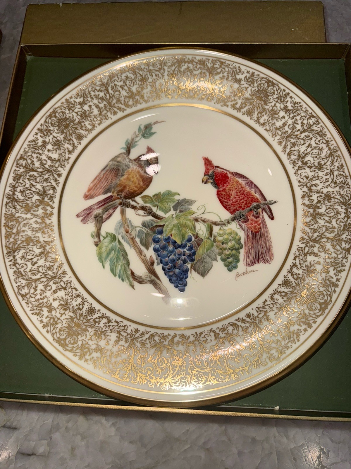 Lenox Boehm Birds Limited Edition 24K Gold complete set of 8 Plates 1974