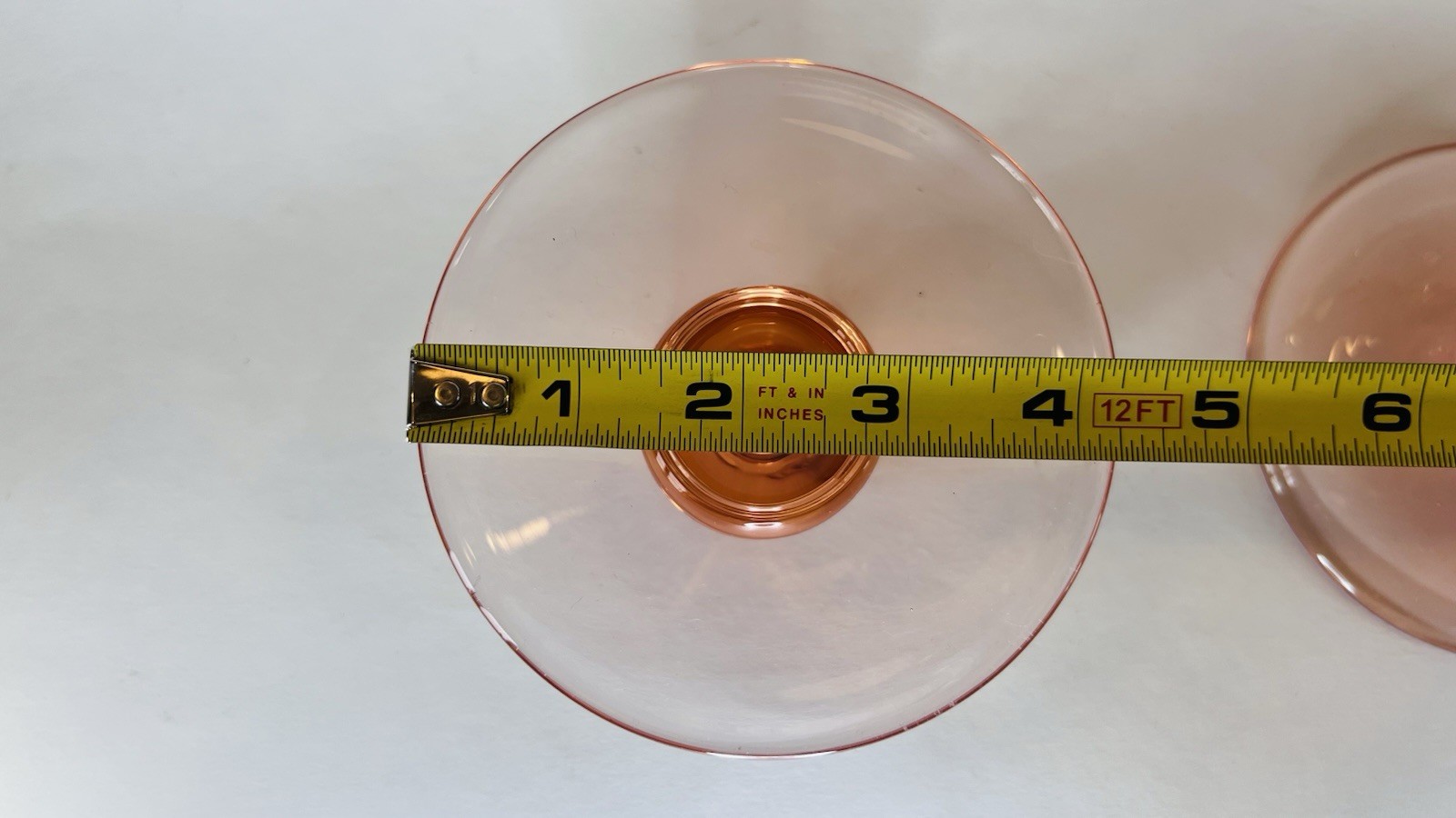Vintage Flamingo Pink Depression Glass, 2 Candle Stick Holders, 2 3/4″ Tall