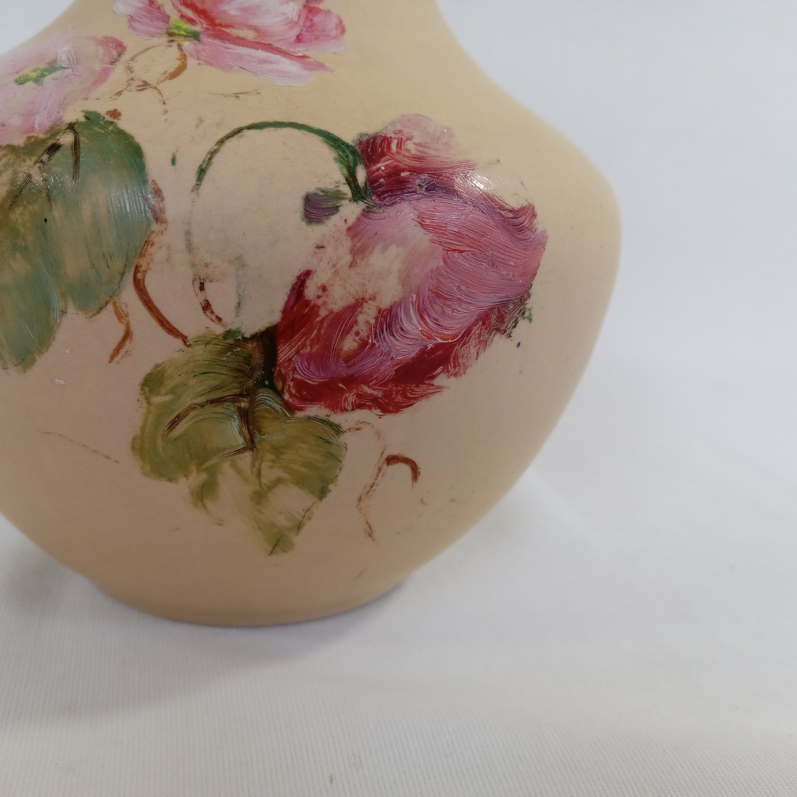 Vintage Hand-Painted Floral Vase Yellow Pink Floral Coors Colorado Art Pottery
