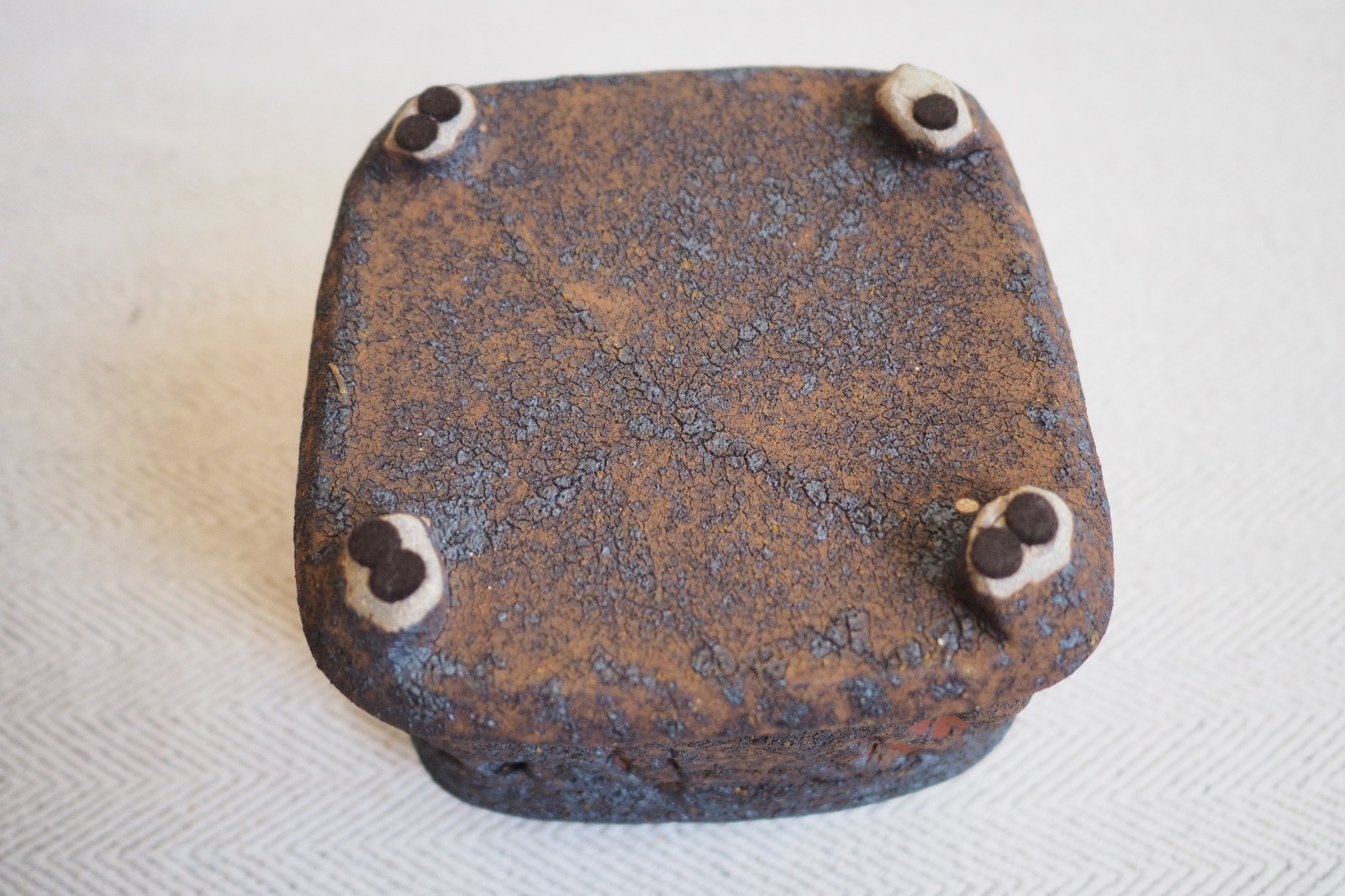 Charles Gluskoter Studio Pottery Covered Vessel Rough/Dry Glazed Stoneware