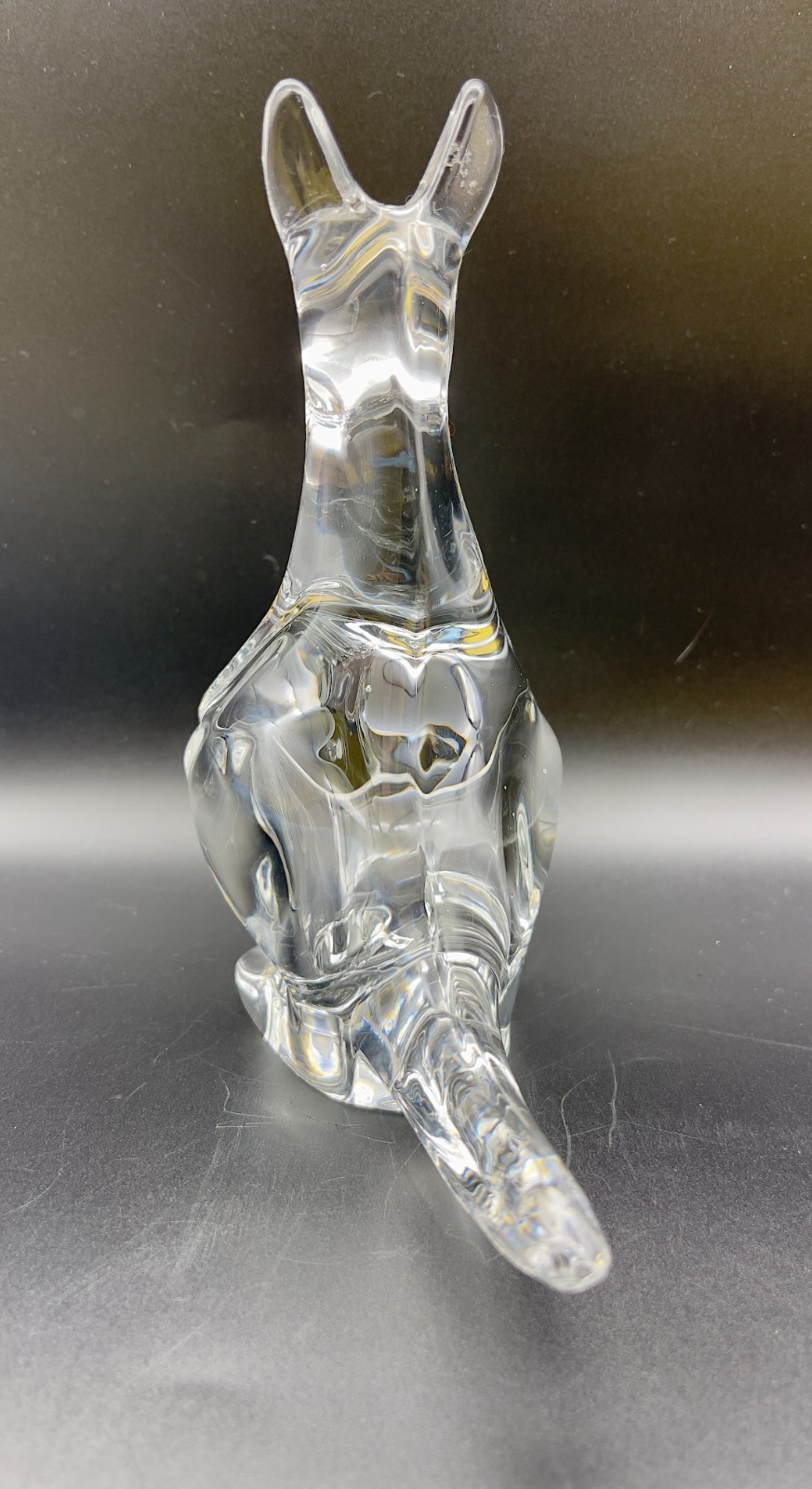Vintage Sasaki crystal kangaroo planter/candy dish/trinket dish/paperweight.
